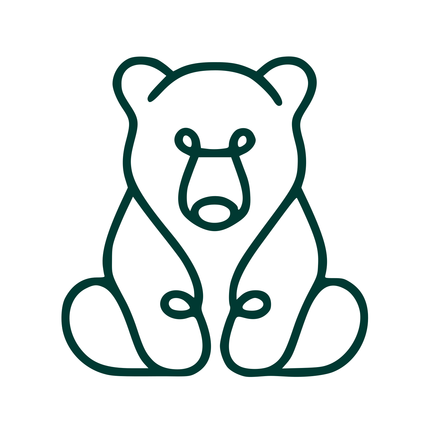 Monoline Bear Logo #003932