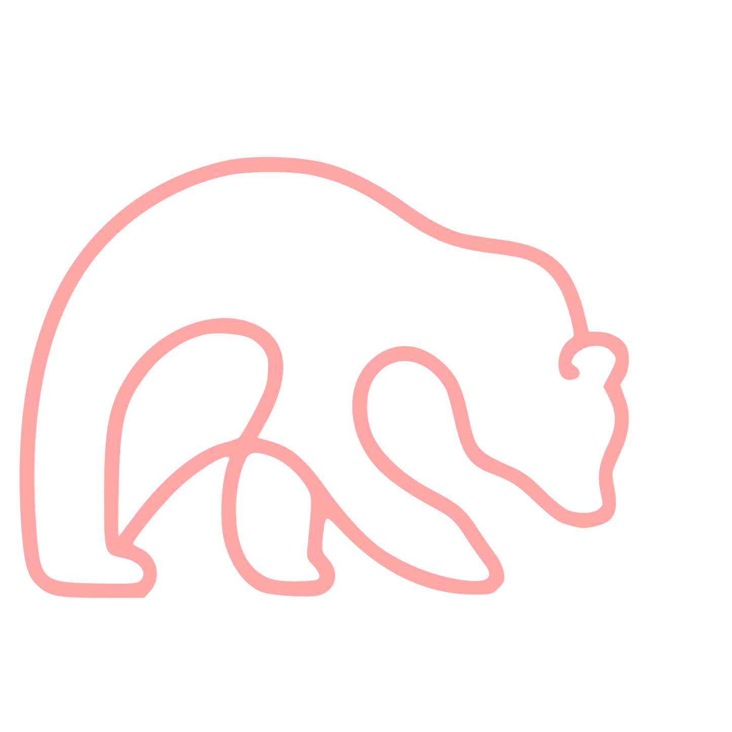 Monoline Bear Logo #ffa6a6