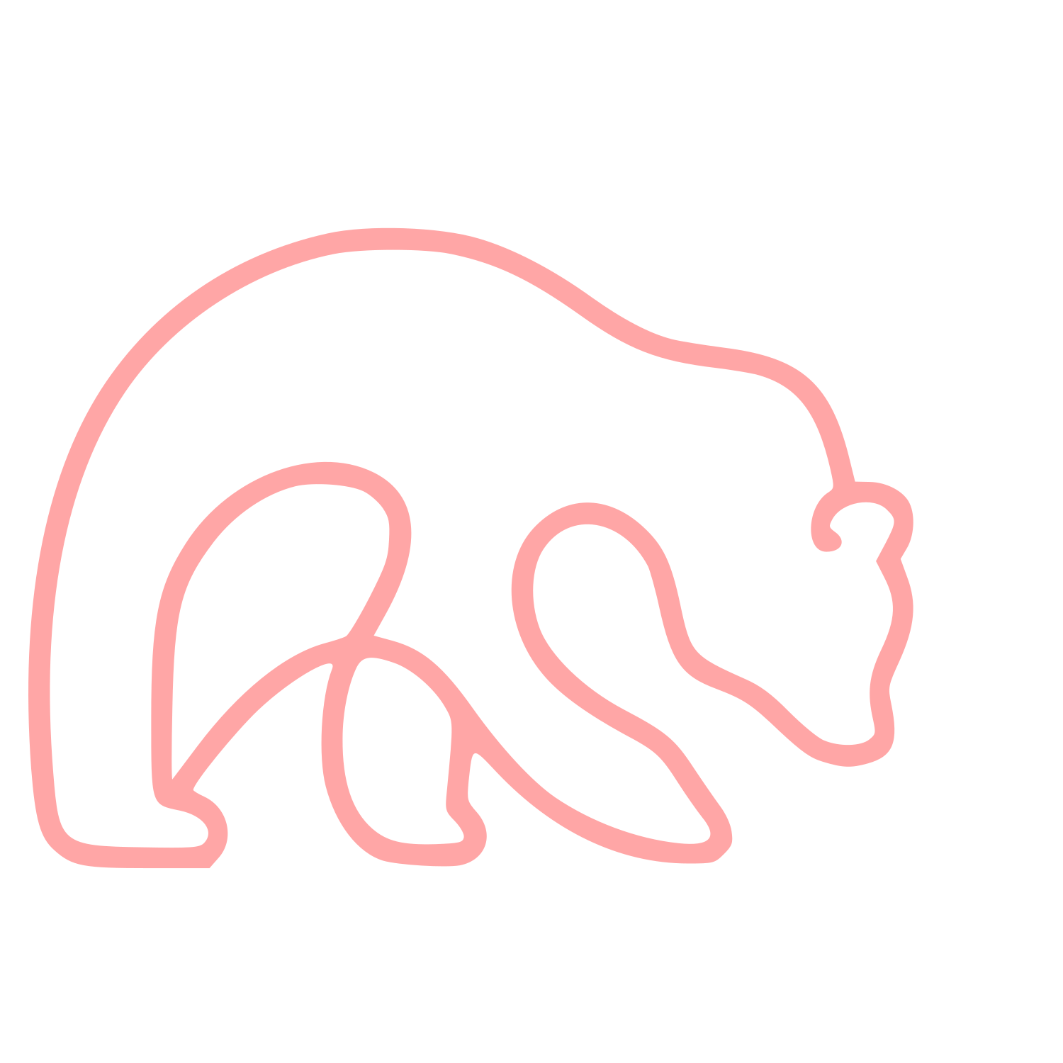 Monoline Bear Logo #ffa6a6