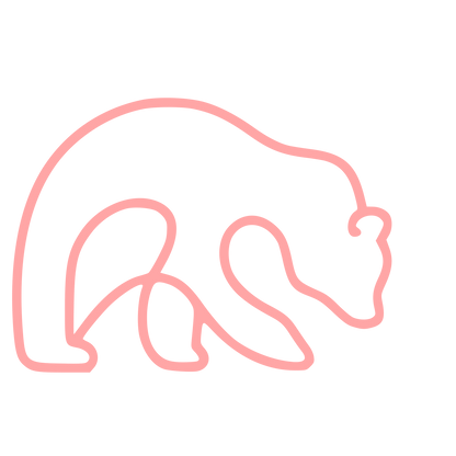 Monoline Bear Logo #ffa6a6