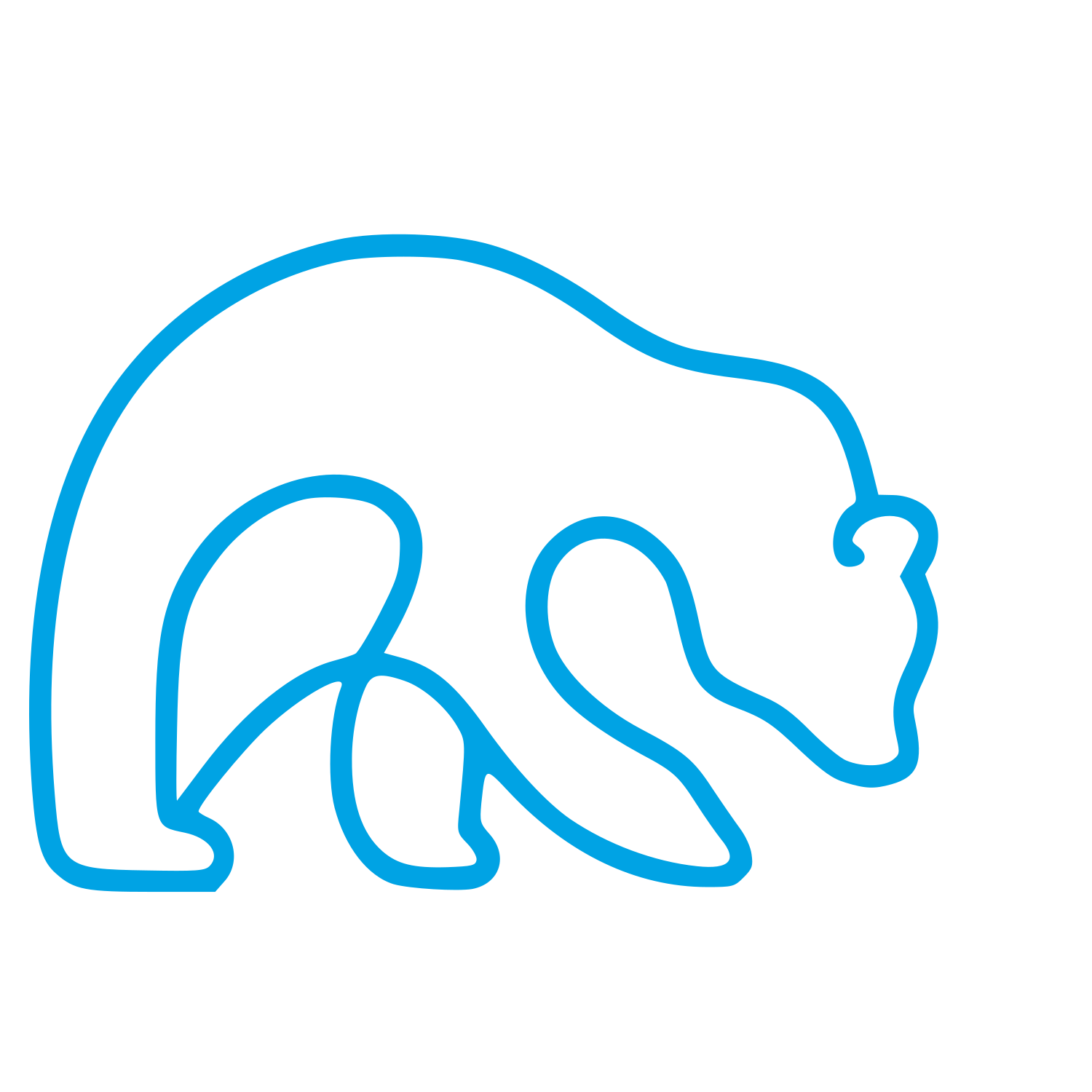 Monoline Bear Logo #00a3e4