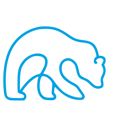 Monoline Bear Logo #00a3e4