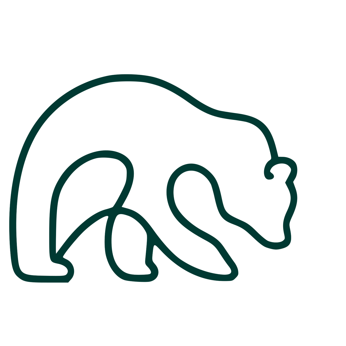 Monoline Bear Logo #003932