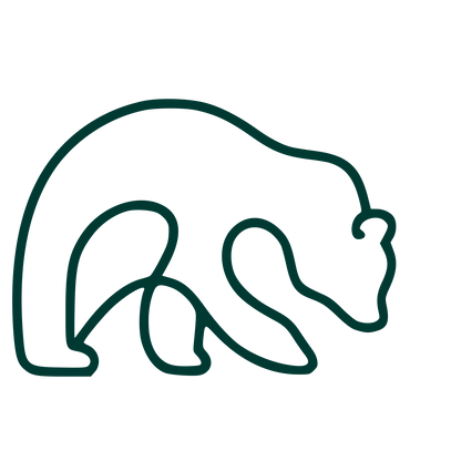 Monoline Bear Logo #003932