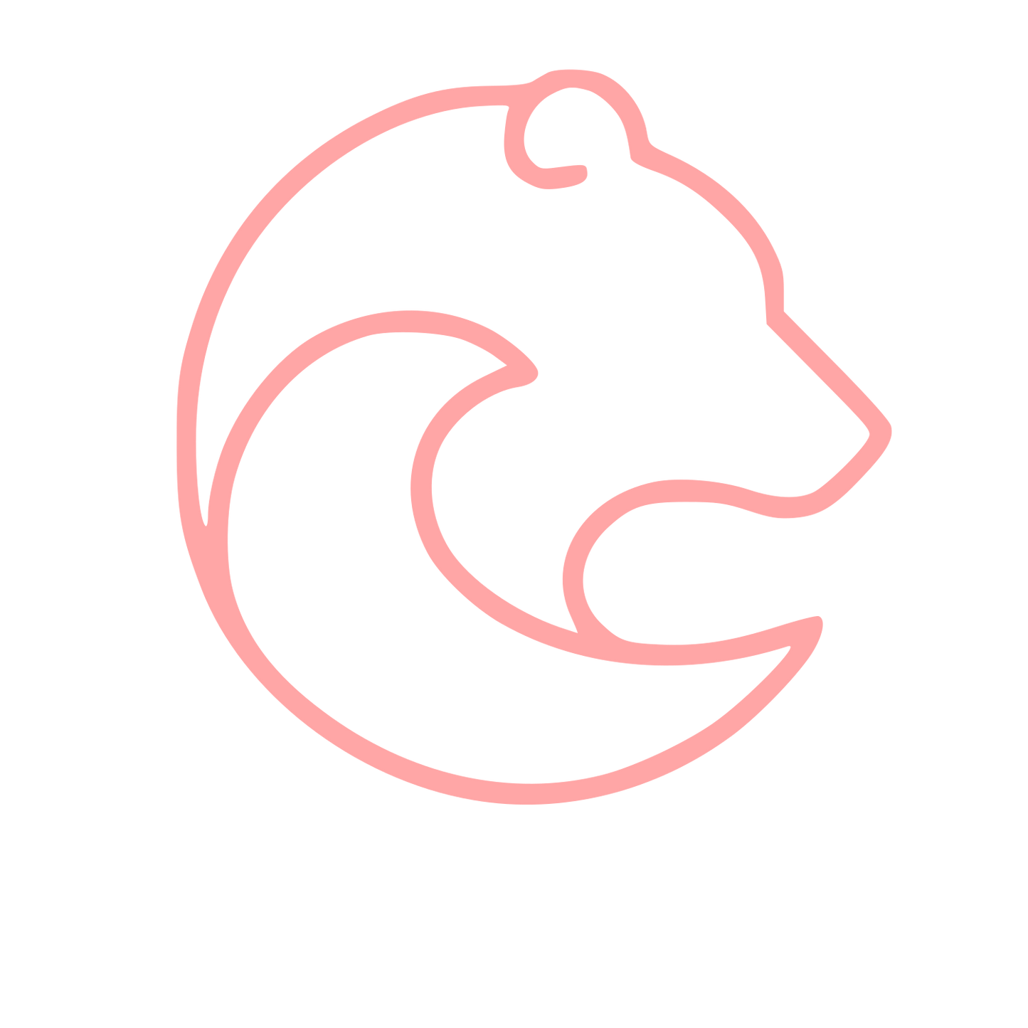 Monoline Bear Circle Logo #ffa6a6