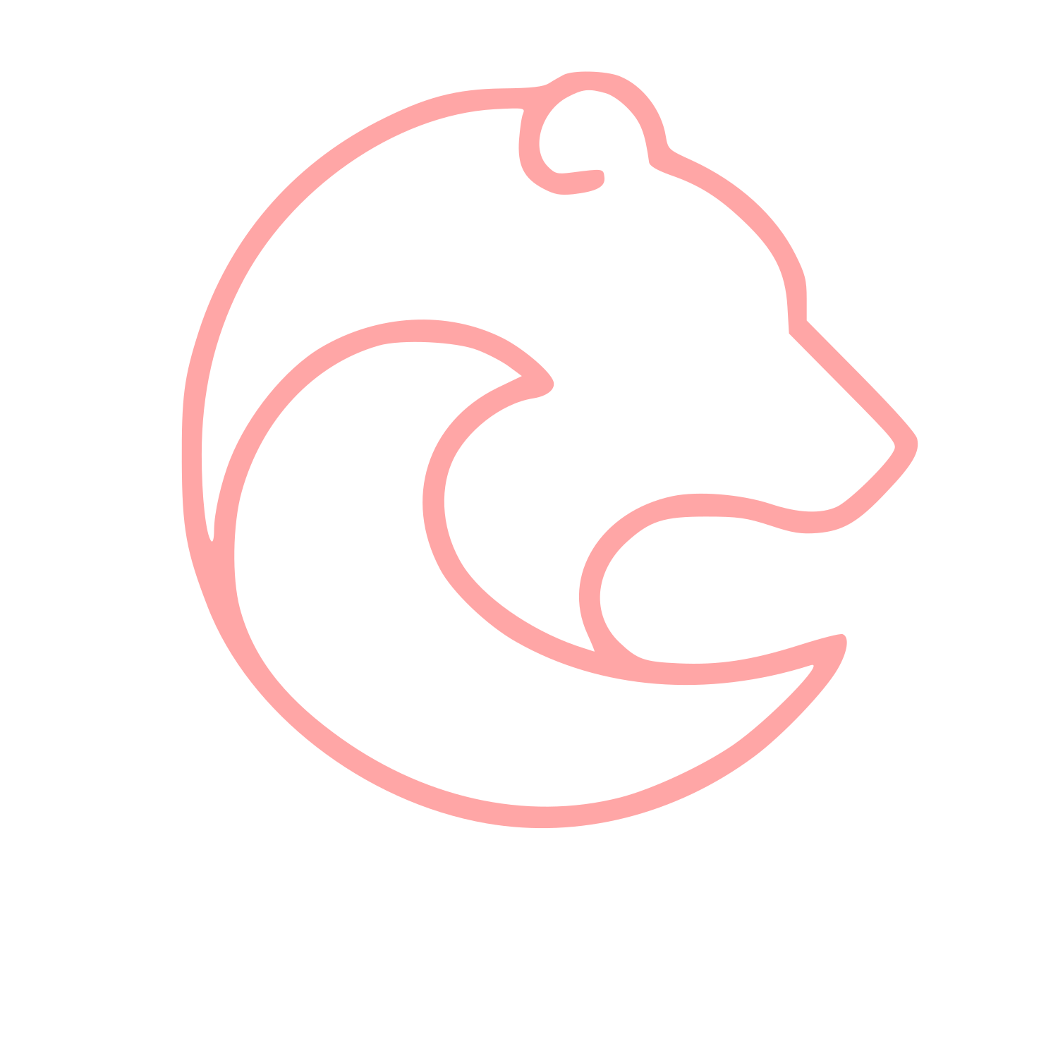 Monoline Bear Circle Logo #ffa6a6