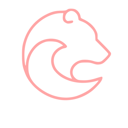 Monoline Bear Circle Logo #ffa6a6
