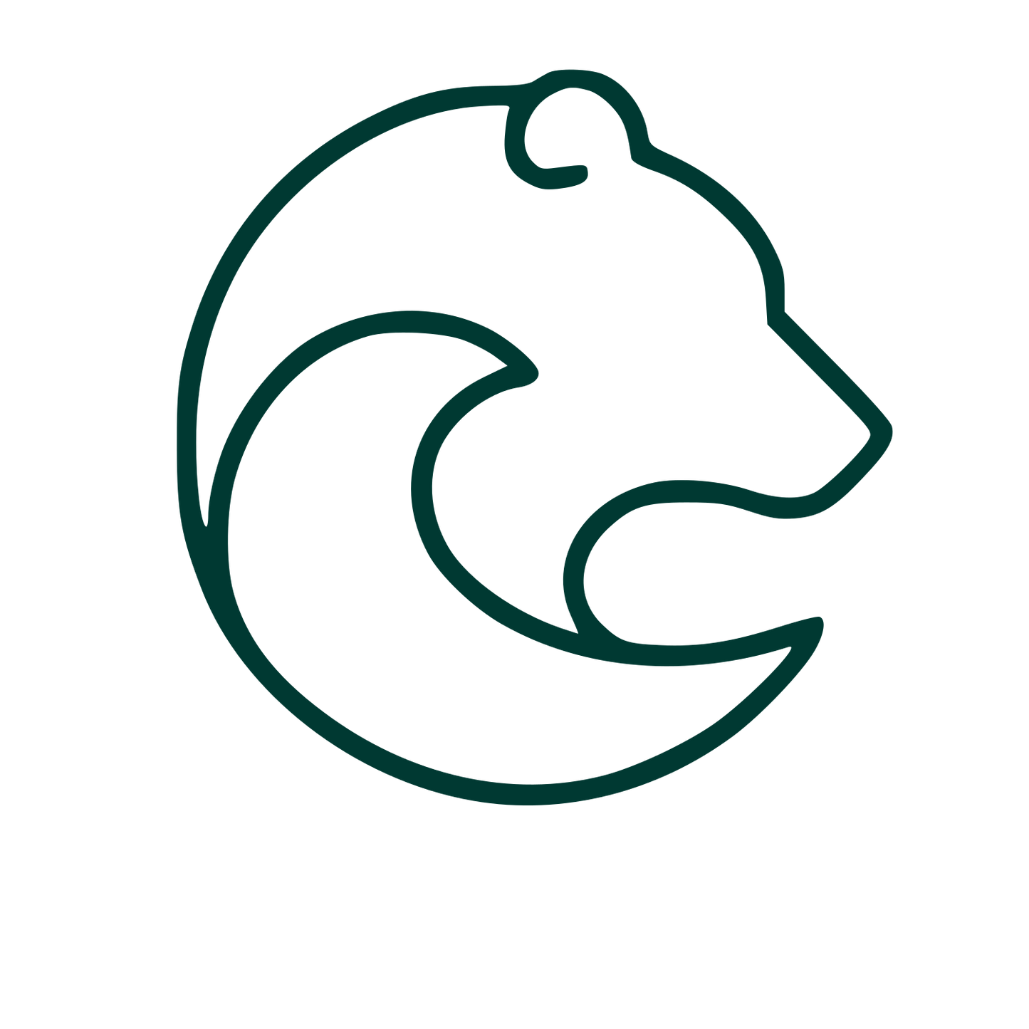 Monoline Bear Circle Logo #003932