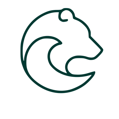Monoline Bear Circle Logo #003932