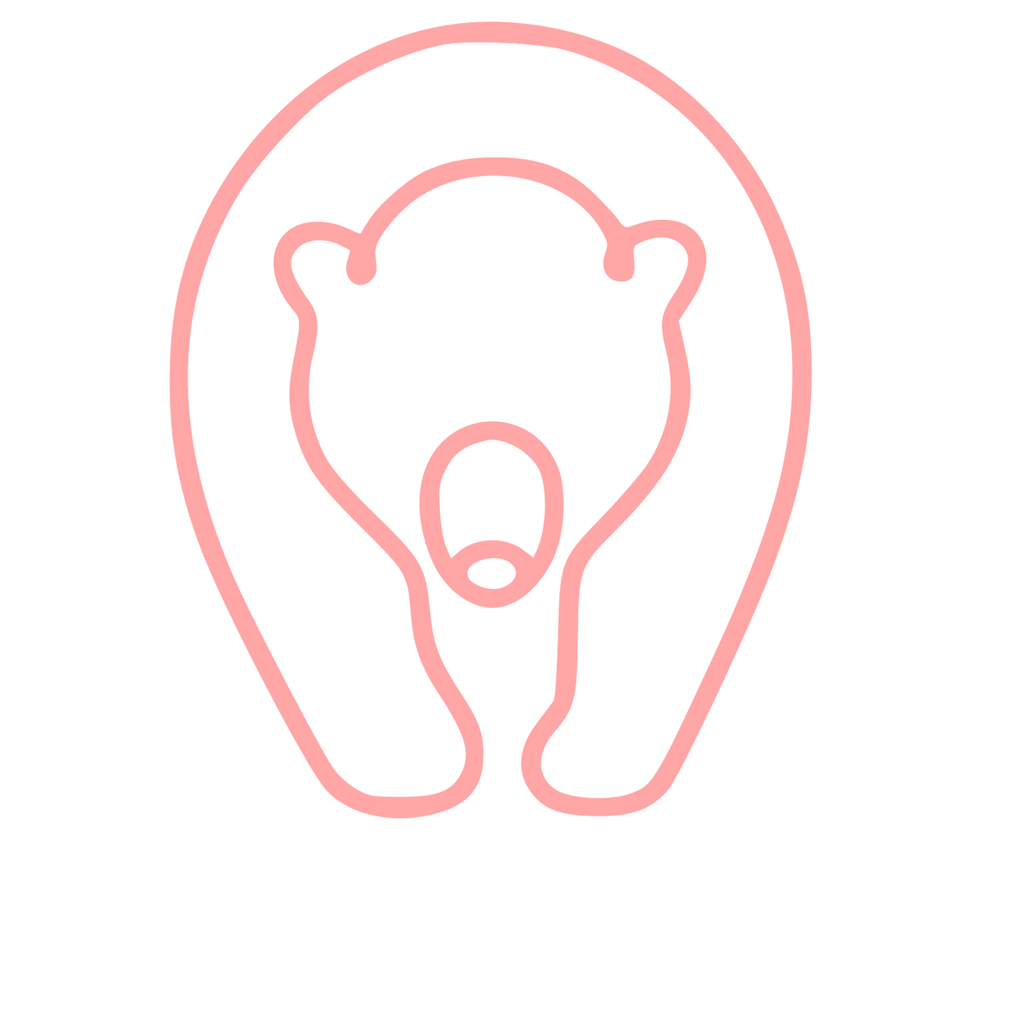 Monoline Bear Logo #ffa6a6