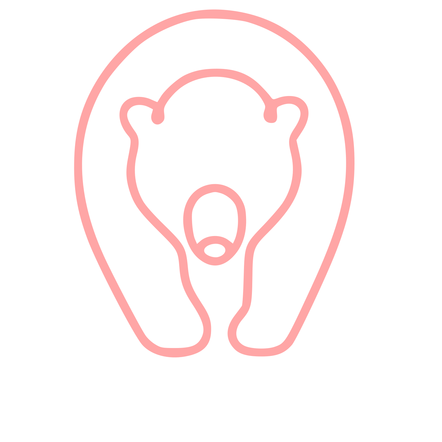 Monoline Bear Logo #ffa6a6