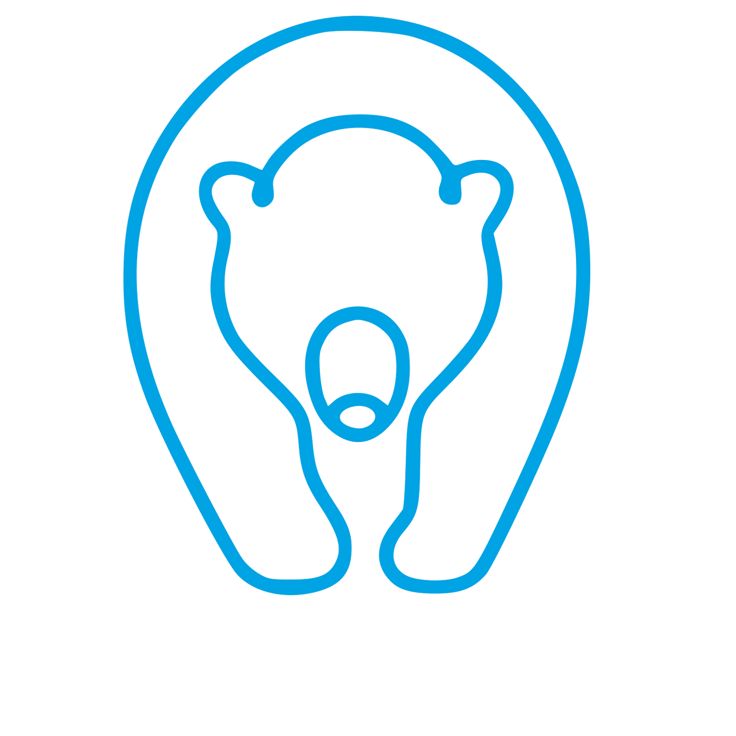 Monoline Bear Logo #00a3e4