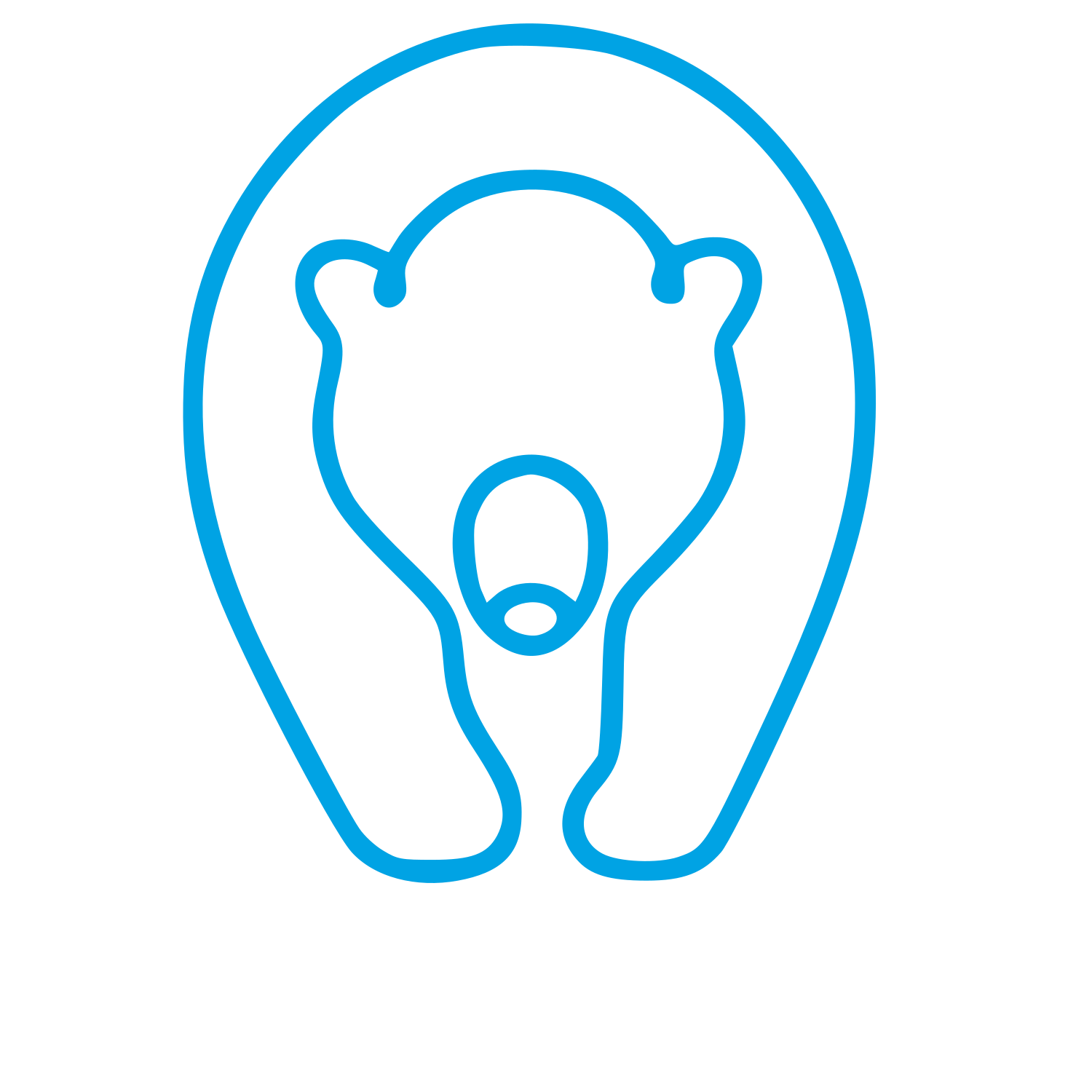 Monoline Bear Logo #00a3e4