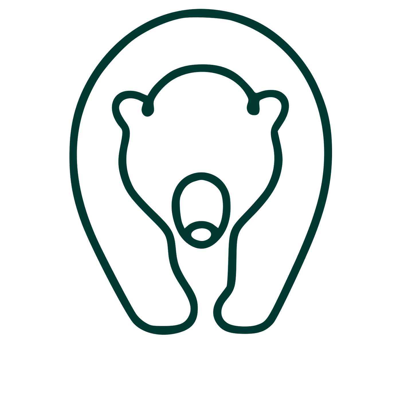 Monoline Bear Logo #003932