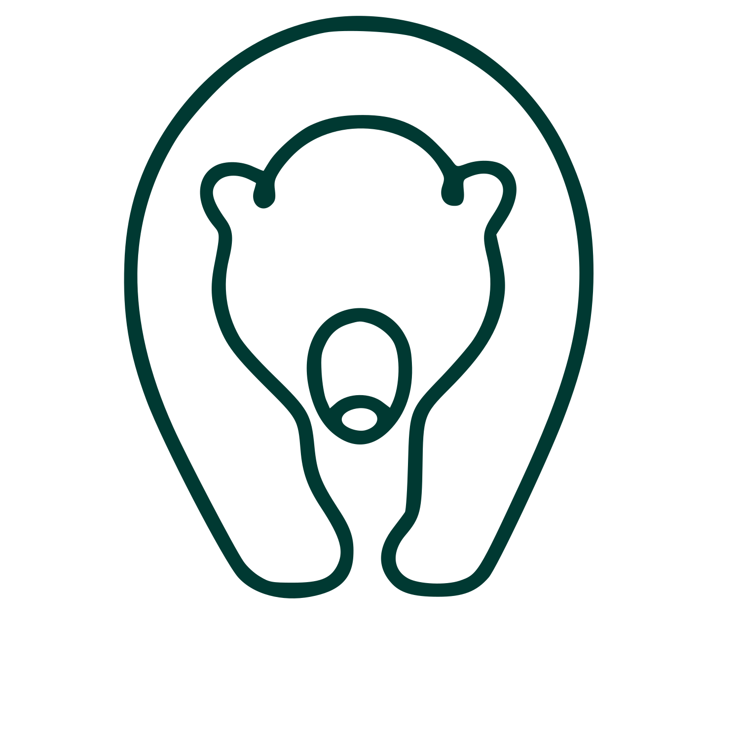 Monoline Bear Logo #003932