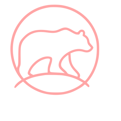 Monoline Bear Circle Logo #ffa6a6