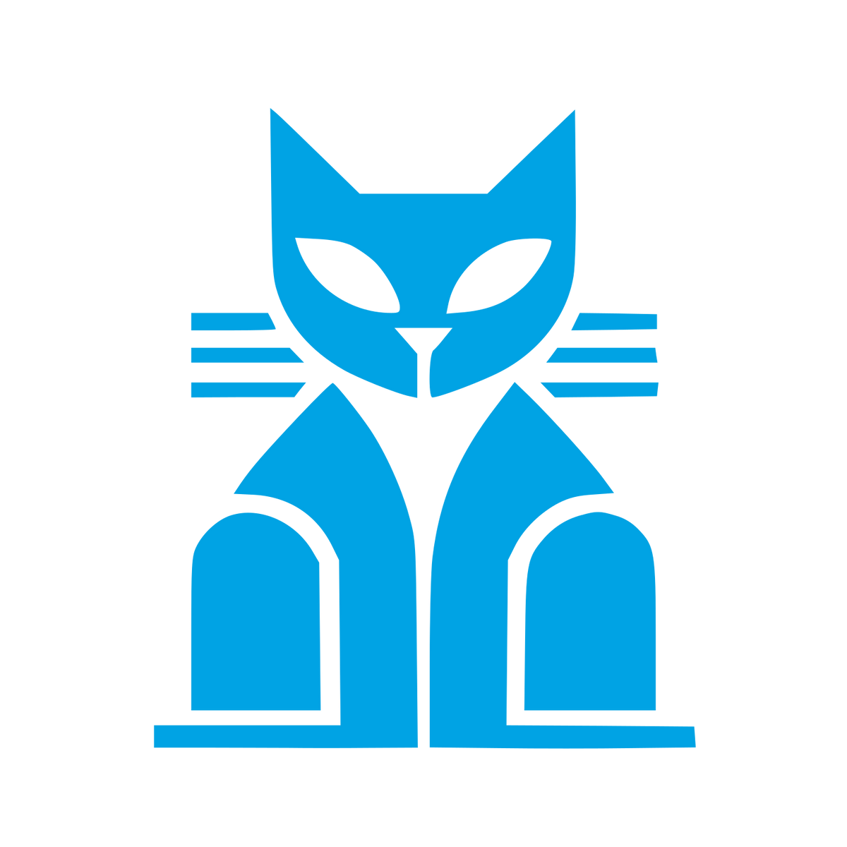 Bold Geometric Cat Logo #00a3e4