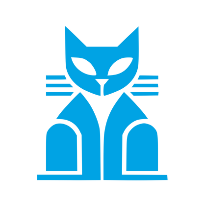 Bold Geometric Cat Logo #00a3e4