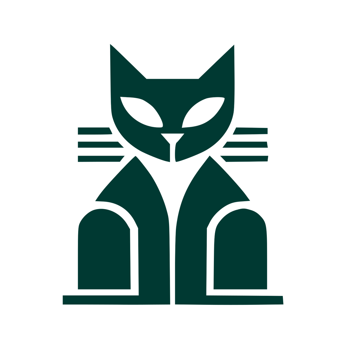 Bold Geometric Cat Logo #003932