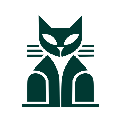 Bold Geometric Cat Logo #003932