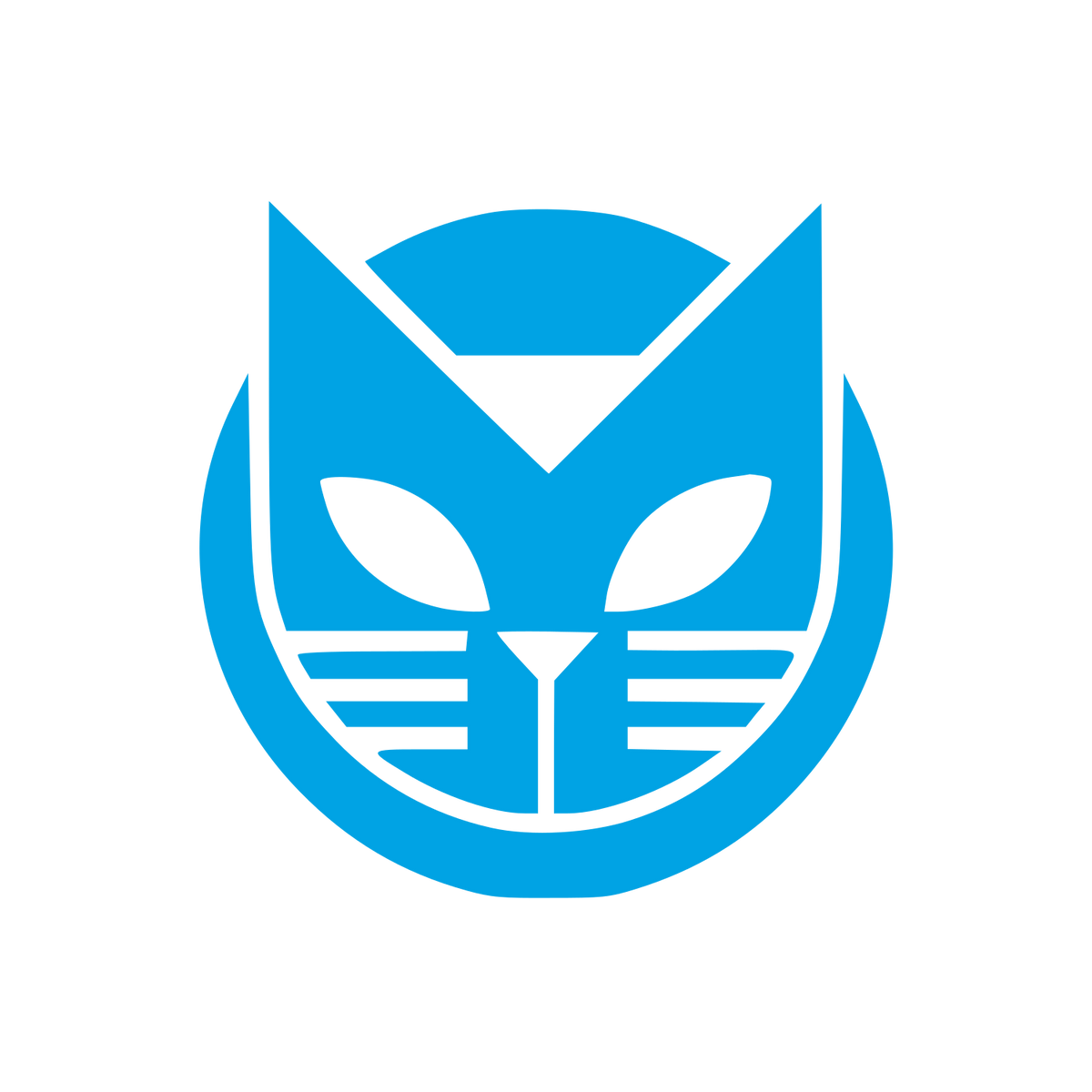 Bold Geometric Cat Logo #00a3e4