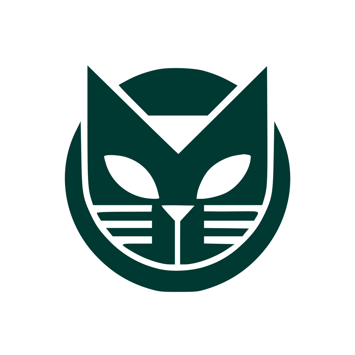 Bold Geometric Cat Logo #003932