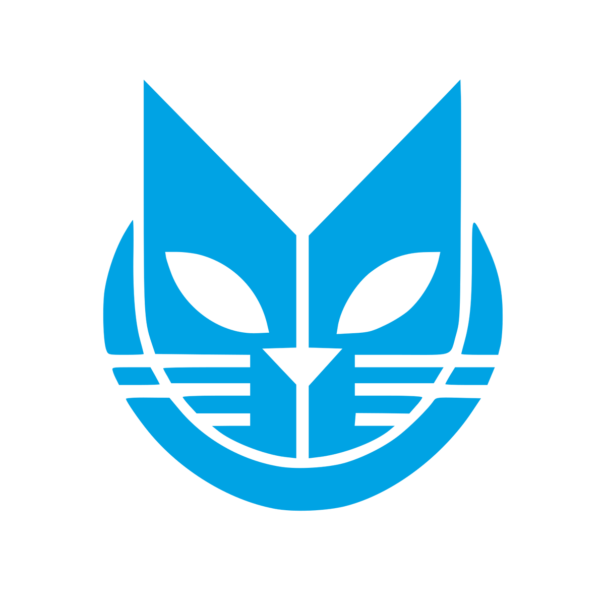 Bold Geometric Cat Face Logo #00a3e4