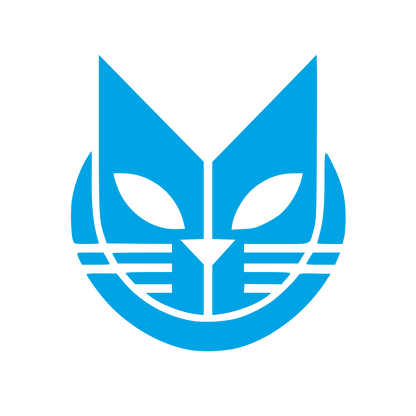 Bold Geometric Cat Face Logo #00a3e4