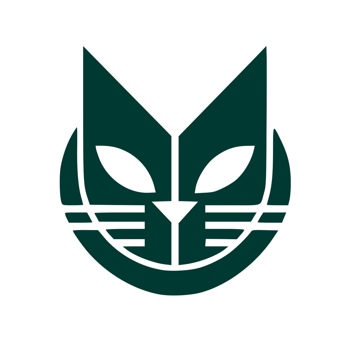 Bold Geometric Cat Face Logo #003932
