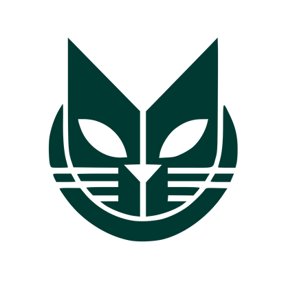 Bold Geometric Cat Face Logo #003932