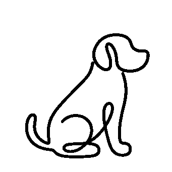 Monoline Sitting Dog Logo