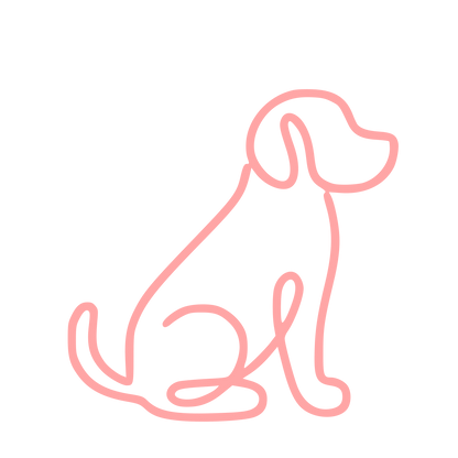 Monoline Sitting Dog Logo #ffa6a6