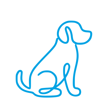 Monoline Sitting Dog Logo #00a3e4