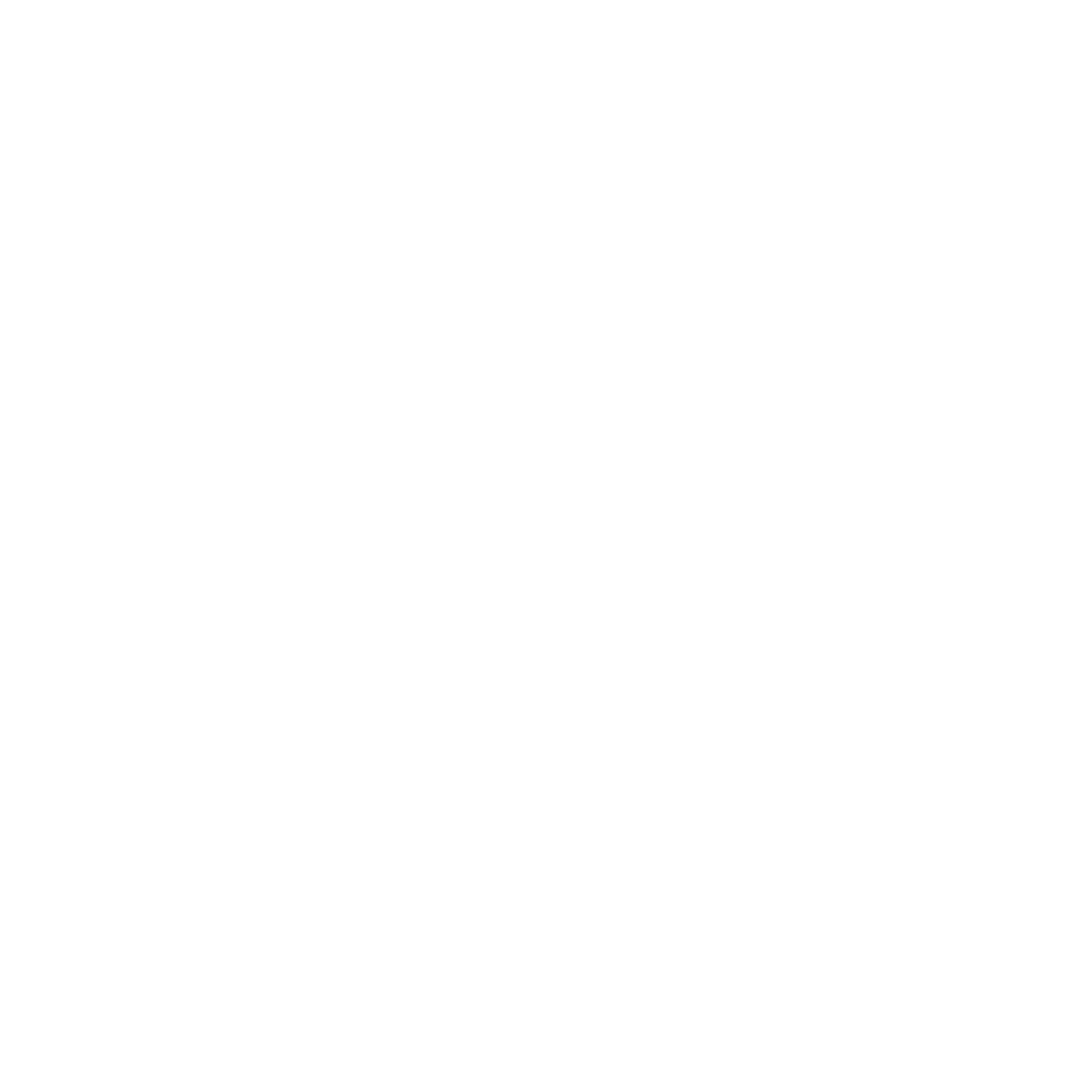 Monoline Sitting Dog Logo #ffffff