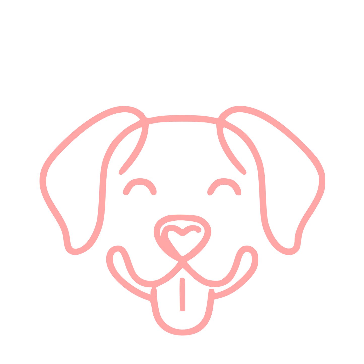 Monoline Dog Face Logo #ffa6a6