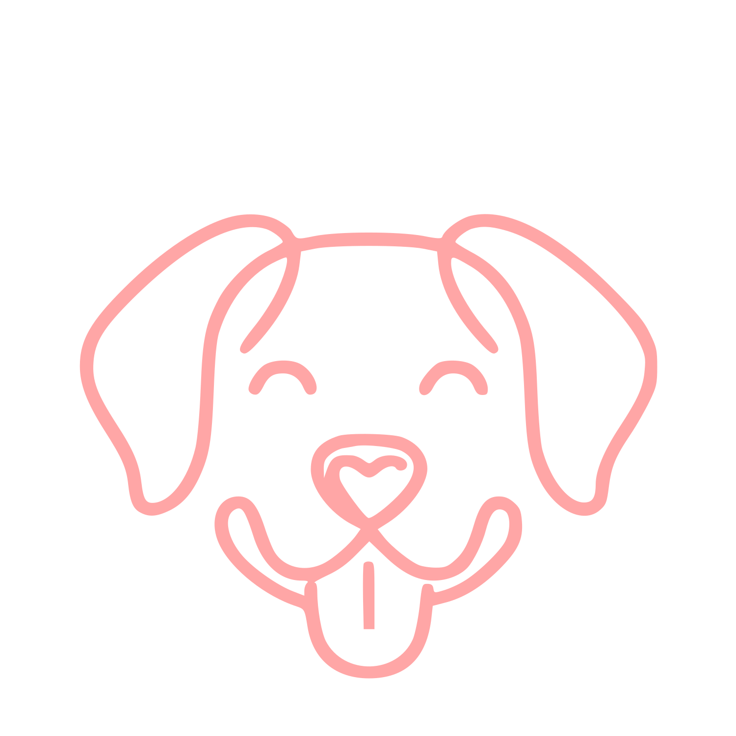 Monoline Dog Face Logo #ffa6a6