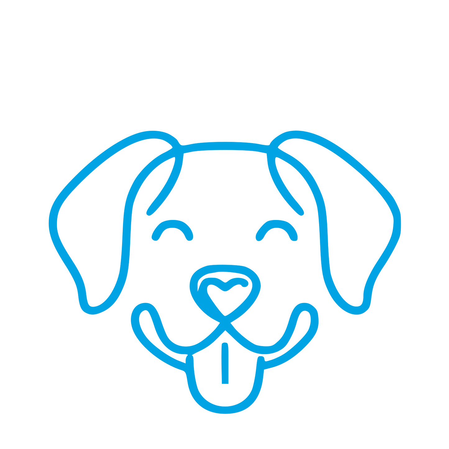Monoline Dog Face Logo #00a3e4