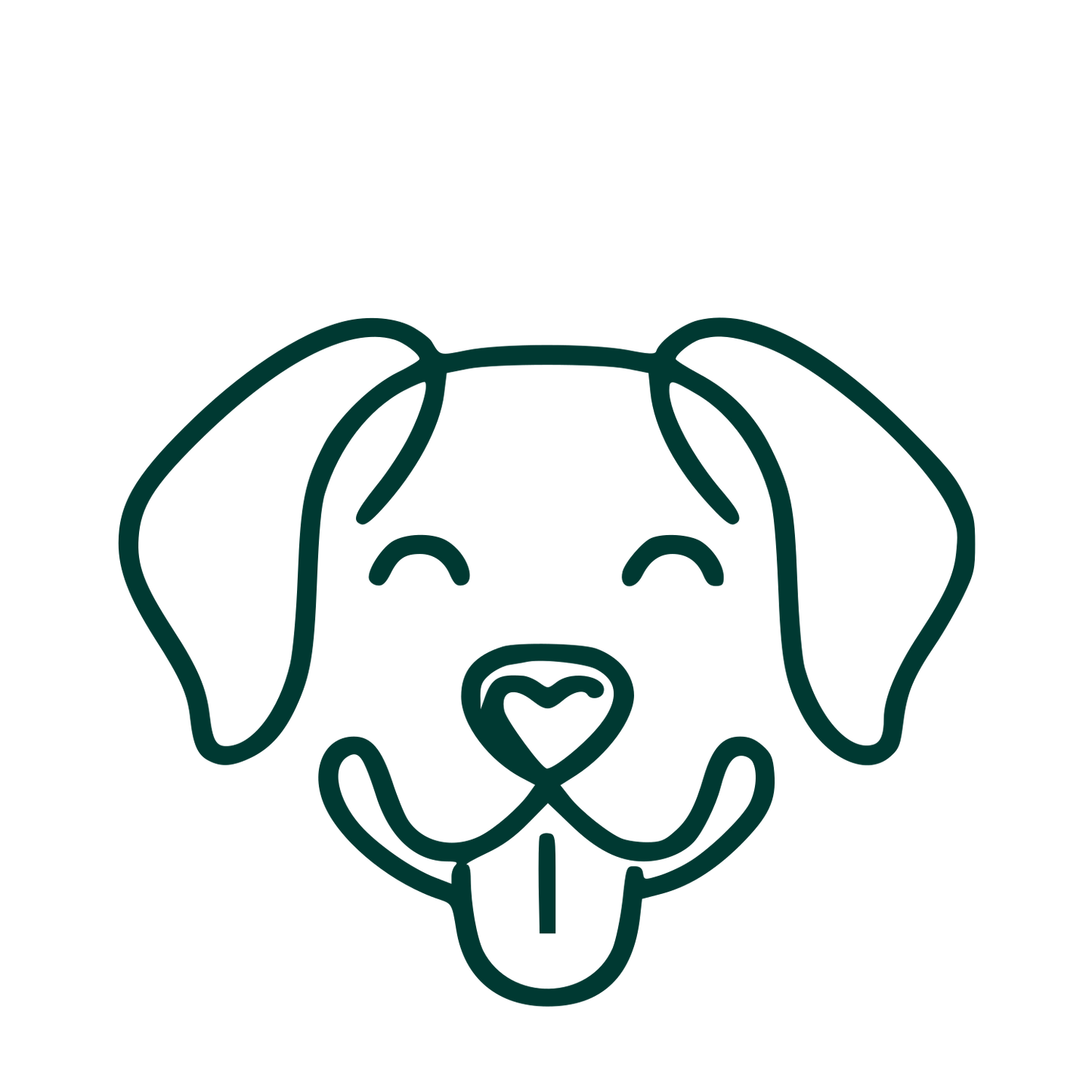 Monoline Dog Face Logo #003932