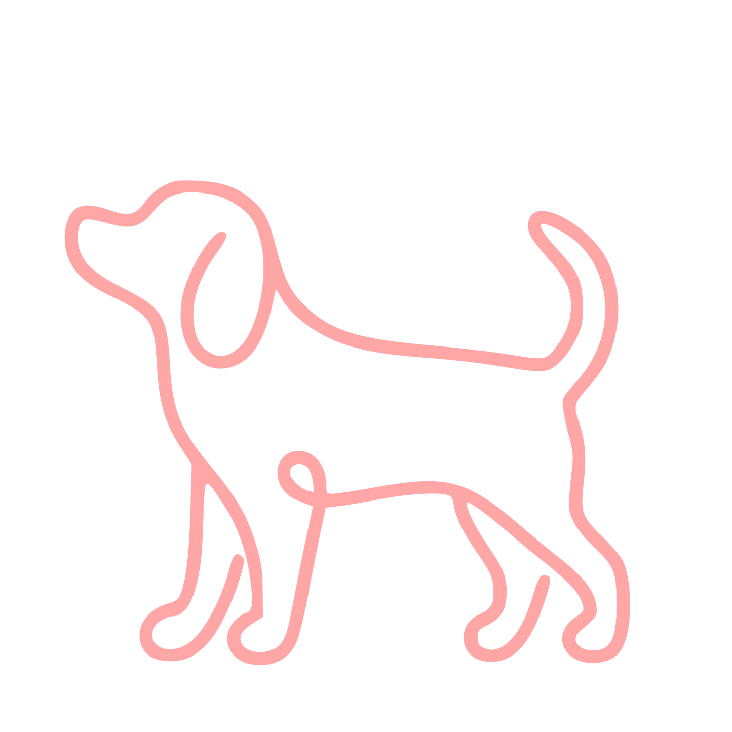Monoline Dog Logo #ffa6a6