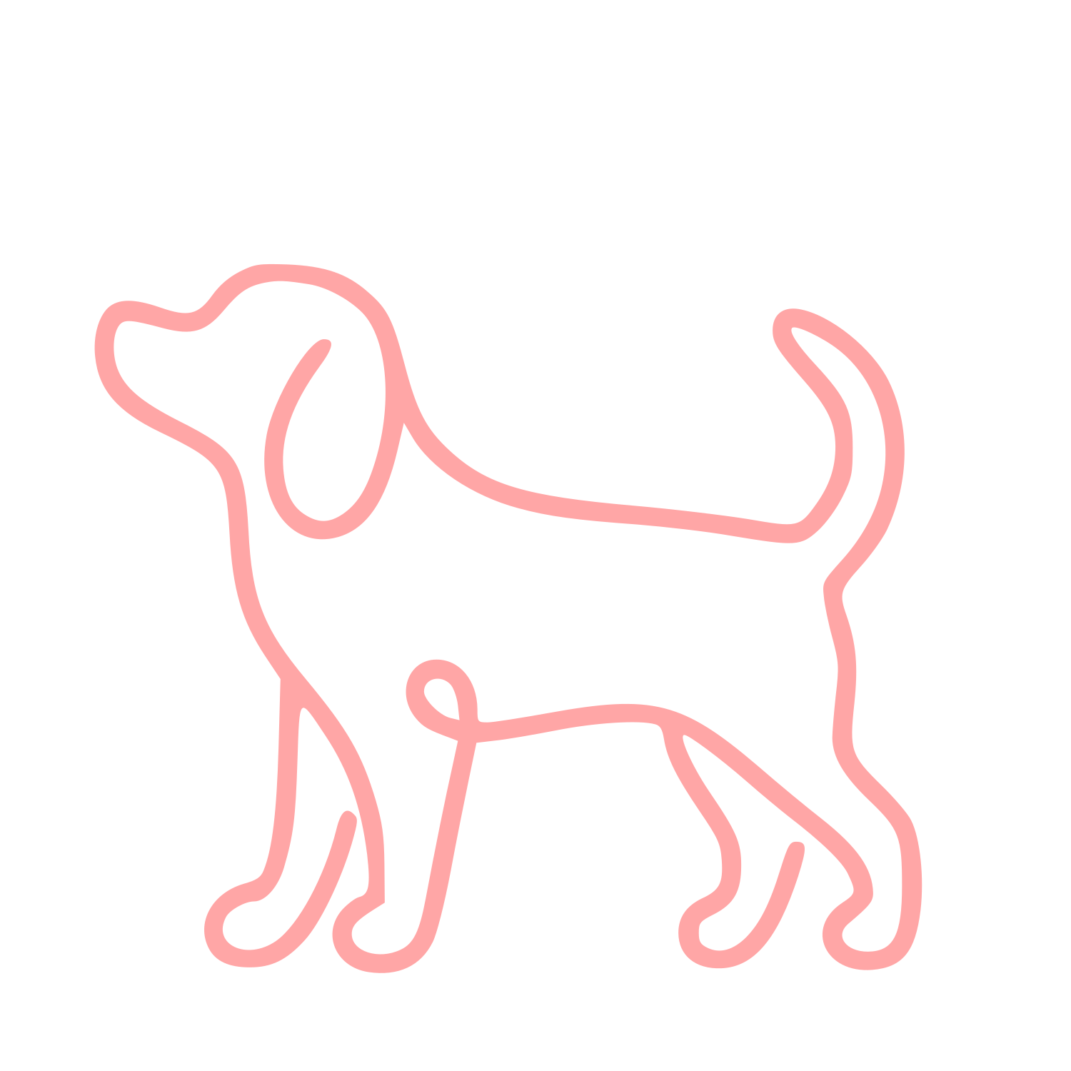 Monoline Dog Logo #ffa6a6