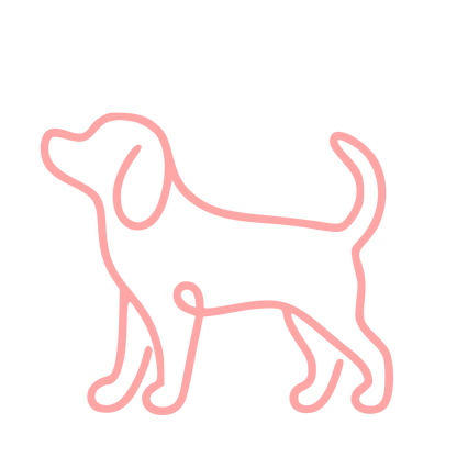 Monoline Dog Logo #ffa6a6