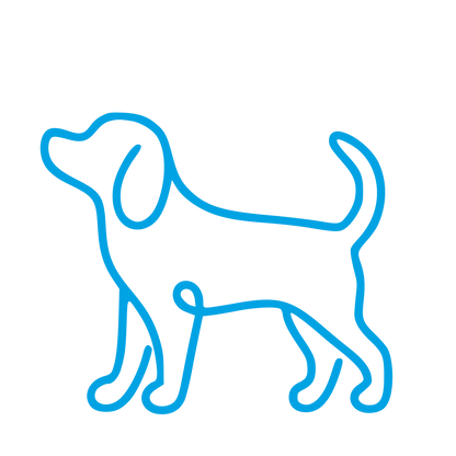 Monoline Dog Logo #00a3e4
