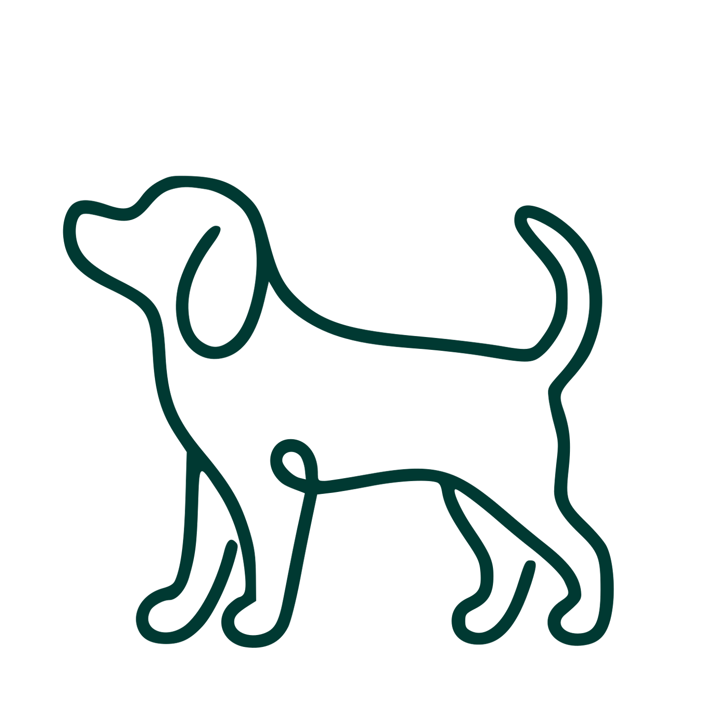 Monoline Dog Logo #003932