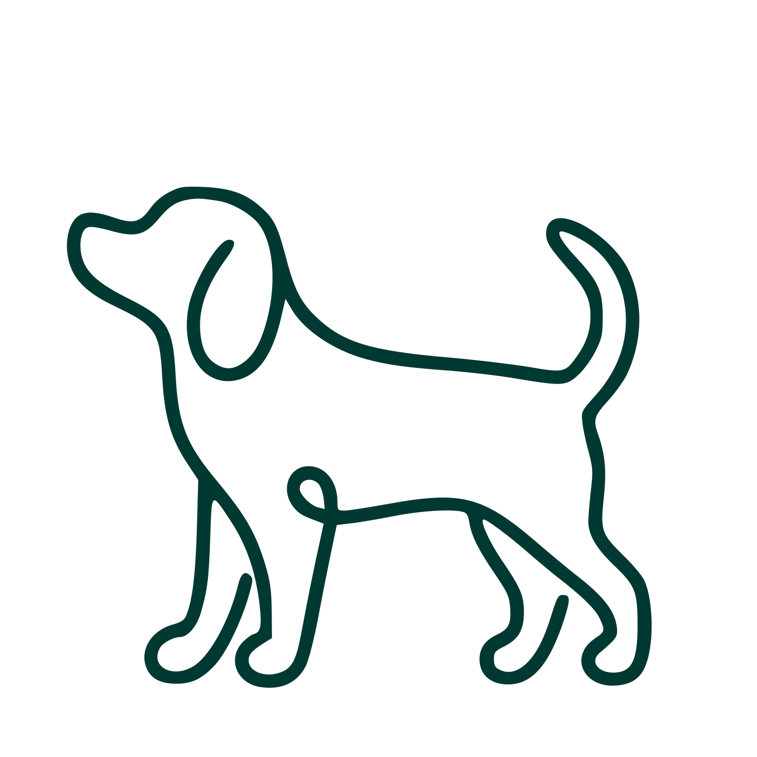 Monoline Dog Logo #003932