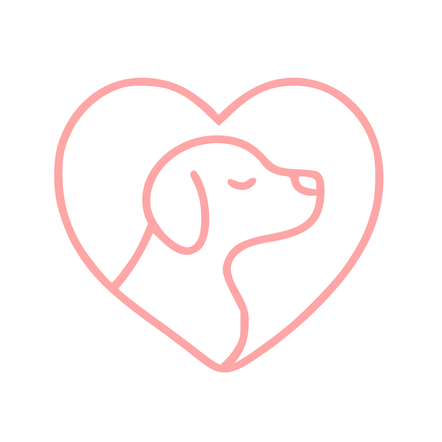 Dog in Heart Logo #ffa6a6