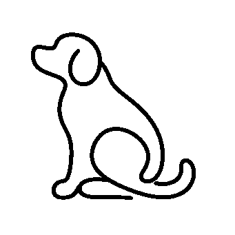 Monoline Sitting Dog Logo