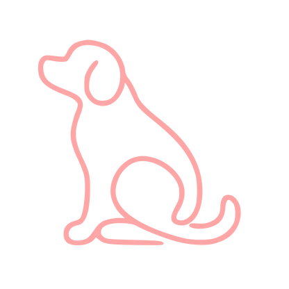 Monoline Sitting Dog Logo #ffa6a6