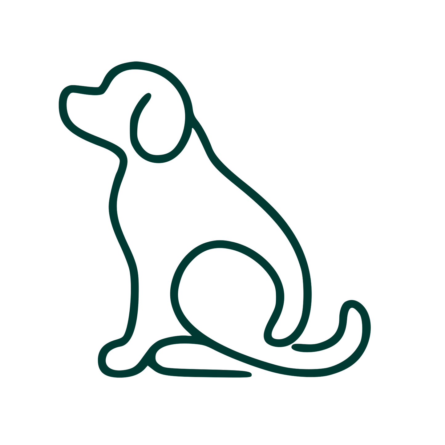 Monoline Sitting Dog Logo #003932