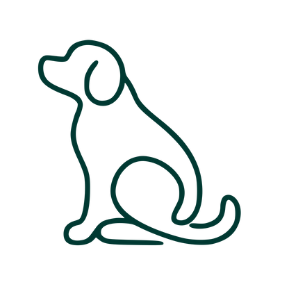 Monoline Sitting Dog Logo #003932
