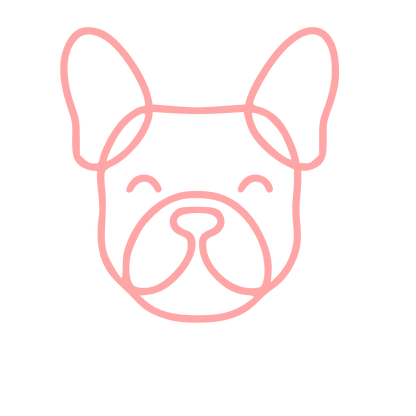 Monoline French Bulldog Logo #ffa6a6